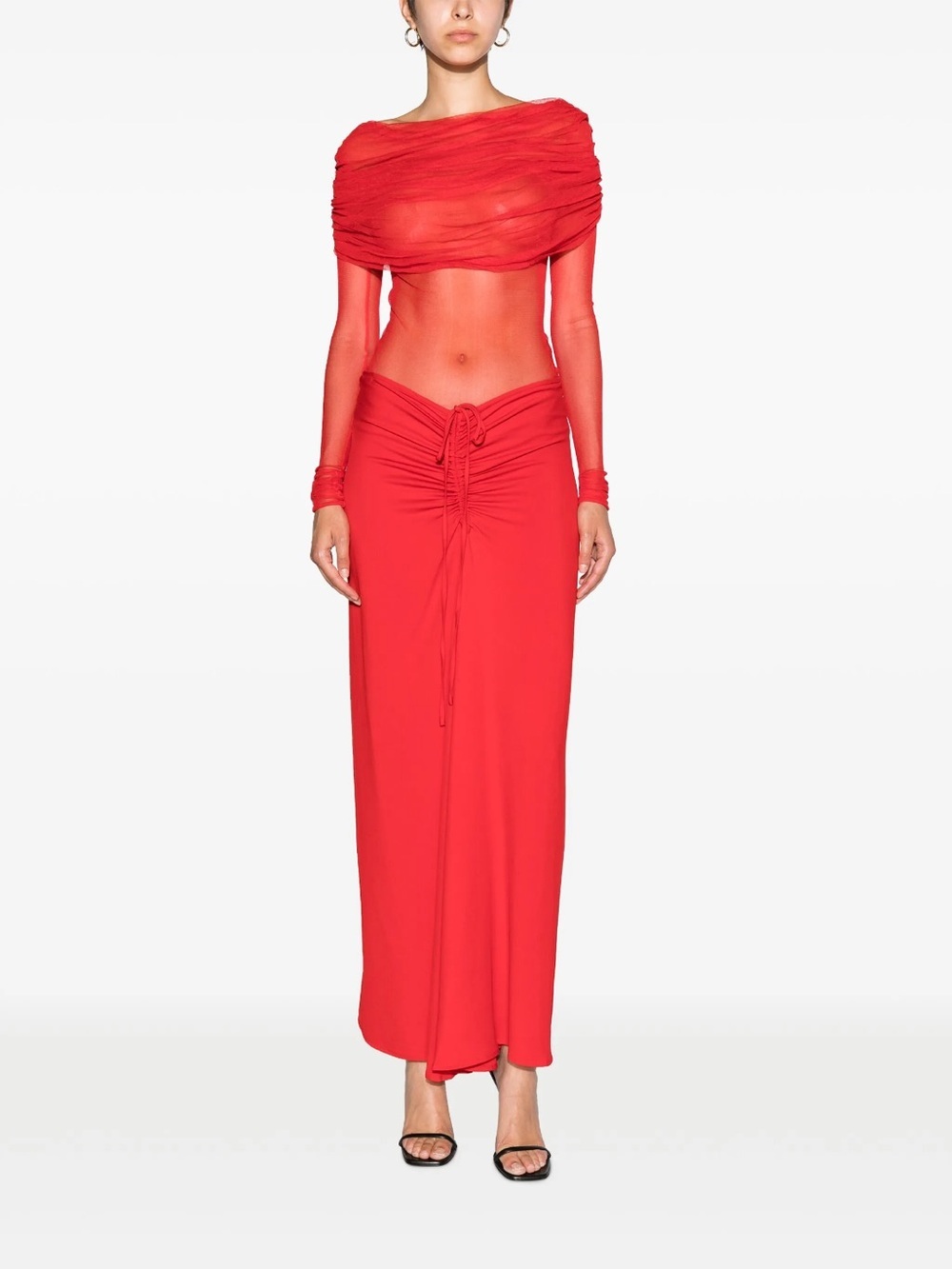 NWT Christopher Esber Ruched Skirt Red AU4 Fits US4-6